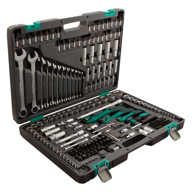 Набор инструментов 1/4", 3/8", 1/2", Cr-V 216 предметов Stels Набор инструментов 1/4", 3/8", 1/2", Cr-V 216 предметов Stels