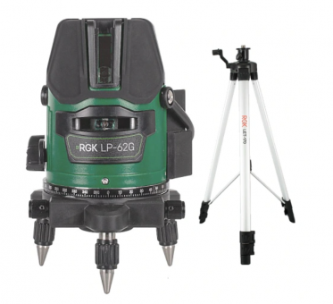 Лазерный уровень RGK LP-62G + штатив RGK LET-170 Лазерный уровень RGK LP-62G + штатив RGK LET-170