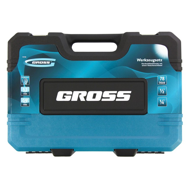 Набор инструментов 1/4", 1/2", CrV 78 предметов Gross Набор инструментов 1/4", 1/2", CrV 78 предметов Gross