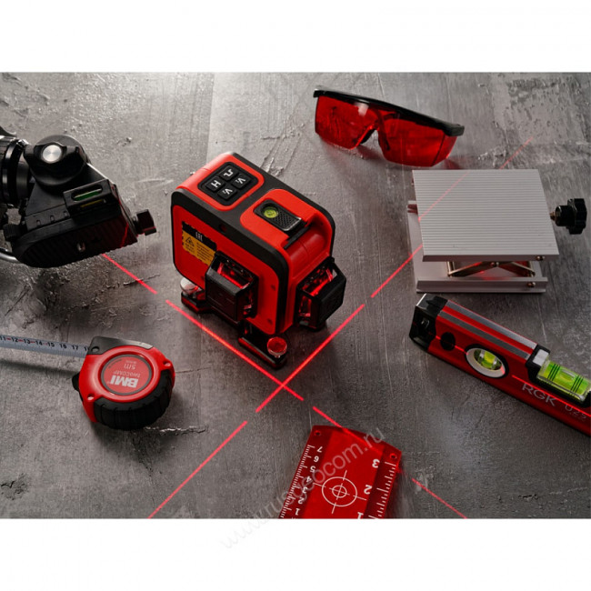 Комплект: лазерный уровень RGK PR-38R + штанга-упор RGK CG-2 Комплект: лазерный уровень RGK PR-38R + штанга-упор RGK CG-2
