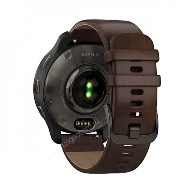 Часы Garmin Venu 2 Plus серый с серым безелем и кожаным ремешком Часы Garmin Venu 2 Plus серый с серым безелем и кожаным ремешком