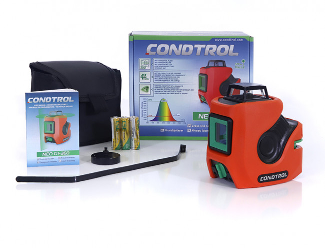 Лазерный уровень Condtrol NEO G1-360 с зеленым лучом Лазерный уровень Condtrol NEO G1-360 с зеленым лучом