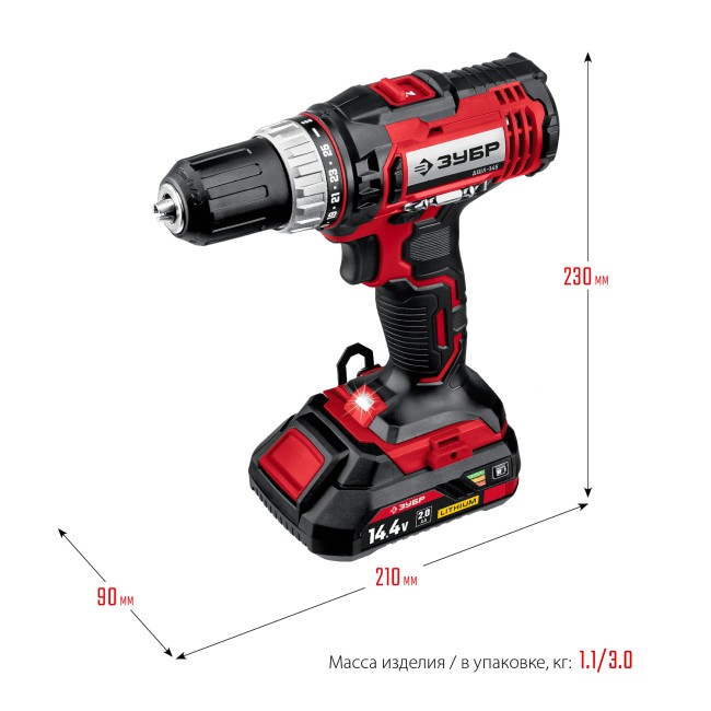 Дрель-шуруповерт ДШЛ-145-21 ЗУБР 1 АКБ Дрель-шуруповерт ДШЛ-145-21 ЗУБР 1 АКБ
