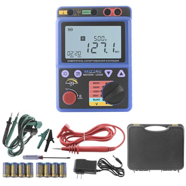 Измеритель сопротивления изоляции (мегаомметр) МЕГЕОН 13250 с поверкой Измеритель сопротивления изоляции (мегаомметр) МЕГЕОН 13250 с поверкой