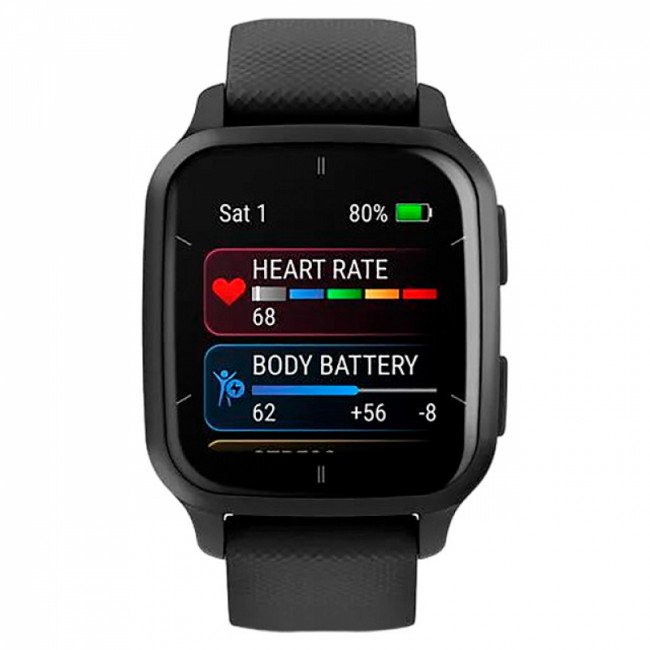 Часы Garmin Venu Sq 2 Music Edition черный с серым алюминиевым безелем Часы Garmin Venu Sq 2 Music Edition черный с серым алюминиевым безелем