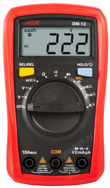 Мультиметр RGK DM-12 с поверкой Мультиметр RGK DM-12 с поверкой