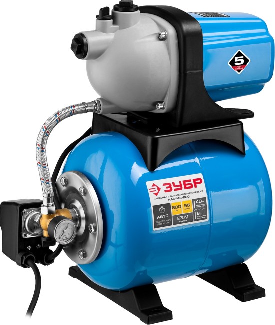 Насосная станция автоматическая НАС-М3-800 ЗУБР 800 Вт, бак 20 л Насосная станция автоматическая НАС-М3-800 ЗУБР 800 Вт, бак 20 л