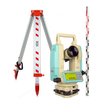Комплект теодолит RGK T-20 (лазерный отвес) с поверкой штатив рейка - 3 в 1 Комплект теодолит RGK T-20 (лазерный отвес) с поверкой штатив рейка - 3 в 1