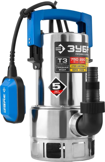 Дренажный насос для грязной воды Профессионал НПГ-Т3-750-С ЗУБР 750 Вт Дренажный насос для грязной воды Профессионал НПГ-Т3-750-С ЗУБР 750 Вт