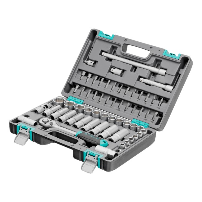 Набор инструментов, 1/2", CrV 60 предметов Stels Набор инструментов, 1/2", CrV 60 предметов Stels