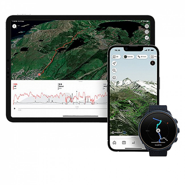 Часы SUUNTO 9 BARO Titanium Granite Blue, синий гранит