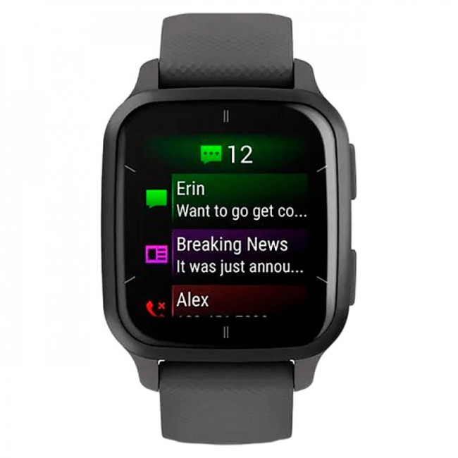 Часы Garmin Venu Sq 2 серый с серым алюминиевым безелем Часы Garmin Venu Sq 2 серый с серым алюминиевым безелем