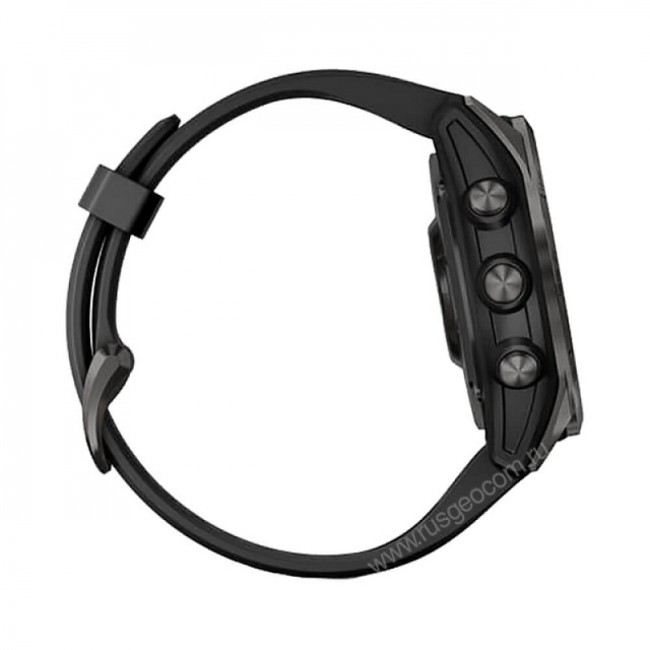 Часы Garmin Fenix 7S Sapphire Solar титановый угольно-серый DLC с силиконовым ремешком
