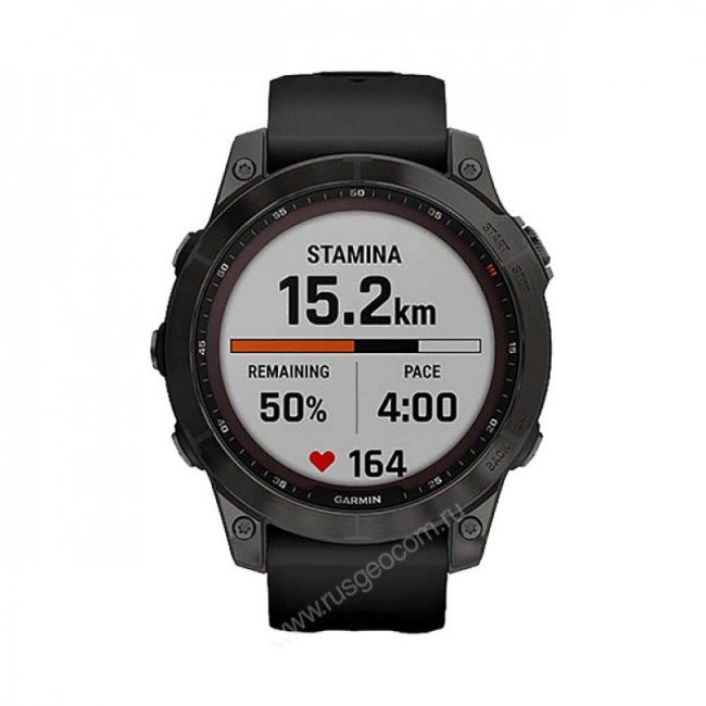 Часы Garmin Fenix 7 Sapphire Solar титановый серый DLC с черным ремешком Часы Garmin Fenix 7 Sapphire Solar титановый серый DLC с черным ремешком